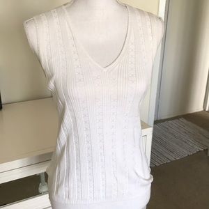 Chanel CC white sleeveless tank